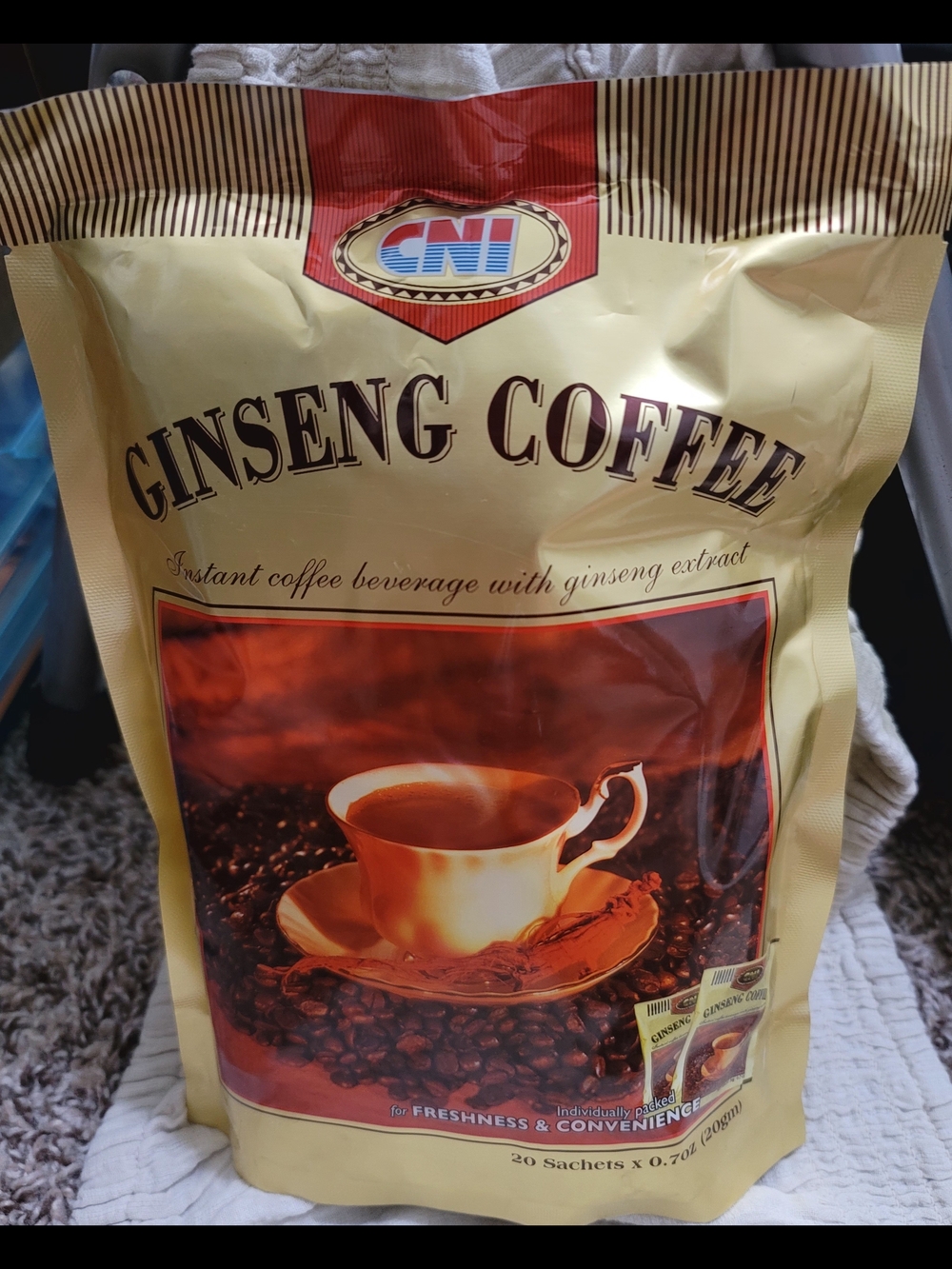 CNI Ginseng Coffee - Cream & Brown Instant Coffee